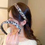 Leopard Rhinestone Headband Velvet Hair Accessory
