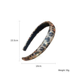 Leopard Rhinestone Headband Velvet Hair Accessory