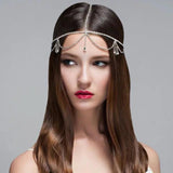 Rhinestone Tassel Hair Chain Bride Headdress Women Beach Party Hair Accessory
