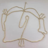 Rhinestone Tassel Hair Chain Bride Headdress Women Beach Party Hair Accessory