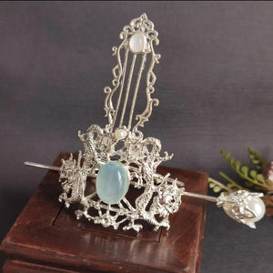 Antique Chinese Dragon Hair Crown Ancient Costume Headdress