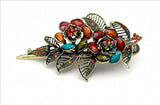 Vintage Crystal Flower Hair Pins Resin Hair Clip Retro Hairpin