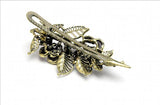 Vintage Crystal Flower Hair Pins Resin Hair Clip Retro Hairpin