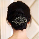 Vintage Crystal Flower Hair Pins Resin Hair Clip Retro Hairpin