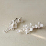 Ceramic Flower Hairpin Bridal Hair Clip Crystal Beads Wedding Headpiece
