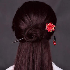 Ethnic Style Princess Hair Jewelry Red Chalcedony Hair Stick