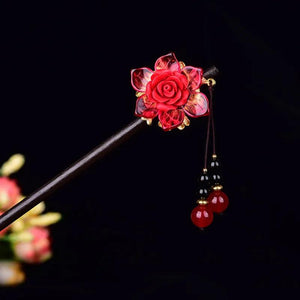 Ethnic Style Princess Hair Jewelry Red Chalcedony Hair Stick