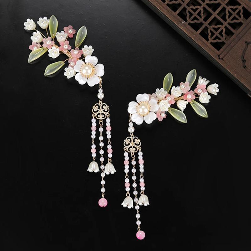 Chinese Flower Hairpins Clips Hanfu Dress Accessories