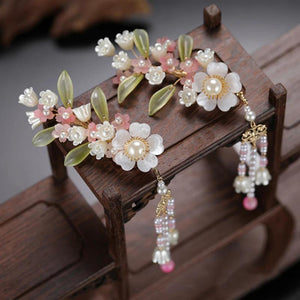 Chinese Flower Hairpins Clips Hanfu Dress Accessories