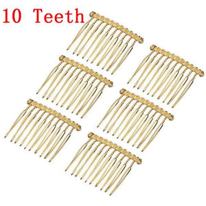 6pcs DIY Metal Hair Comb Claw Hairpins Black/Rhodium Wedding Jewelry Findings