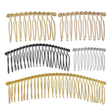 6pcs DIY Metal Hair Comb Claw Hairpins Black/Rhodium Wedding Jewelry Findings