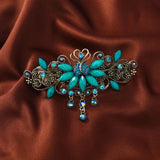 Vintage Tulip Flower Barrettes Rhinestone Hair Clip - Metal Hair Accessories