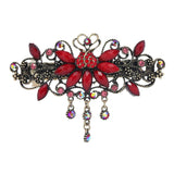 Vintage Tulip Flower Barrettes Rhinestone Hair Clip - Metal Hair Accessories