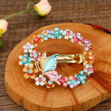 Vintage Rhinestone Butterfly Hair Clip Enamel Hair Pin