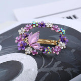 Vintage Rhinestone Butterfly Hair Clip Enamel Hair Pin