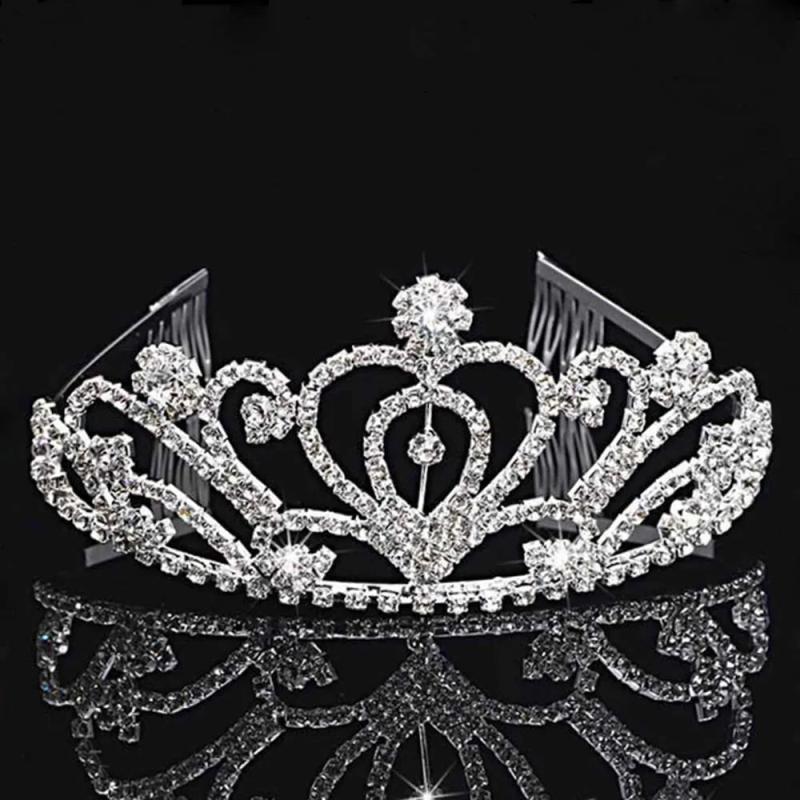 Wedding Tiara Bridal Crown Rhinestone Crystal Love Heart Headband Accessories