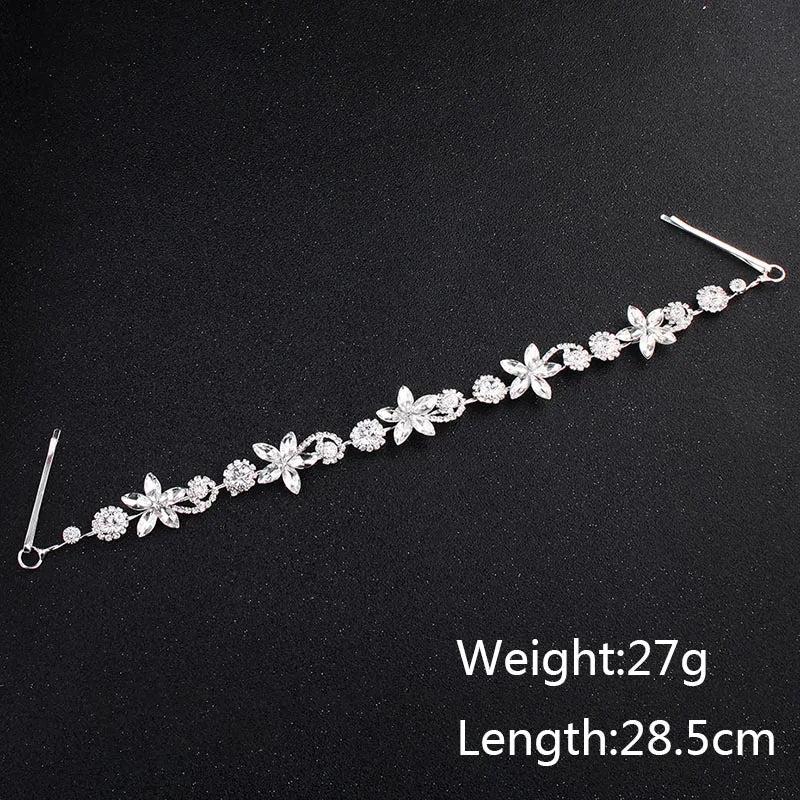 Crystal Flower Pearl Headband for Wedding Hair