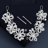 Crystal Flower Pearl Headband for Wedding Hair