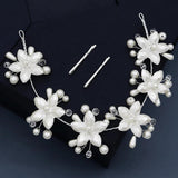 Crystal Flower Pearl Headband for Wedding Hair
