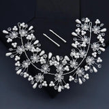 Crystal Flower Pearl Headband for Wedding Hair
