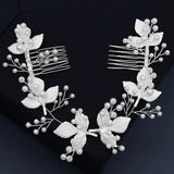 Crystal Flower Pearl Headband for Wedding Hair