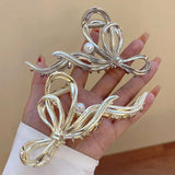 Vintage Butterfly Hair Claw Pearl Hair Clip