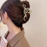 Vintage Butterfly Hair Claw Pearl Hair Clip