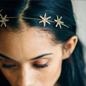 Rhinestone Star Tiara Headband Crystal Bridal Crown Hair Accessories Gift