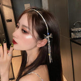 Tassel Rhinestone Hairbands Women Hair Hoop Bands Headband Bezel
