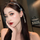 Tassel Rhinestone Hairbands Women Hair Hoop Bands Headband Bezel