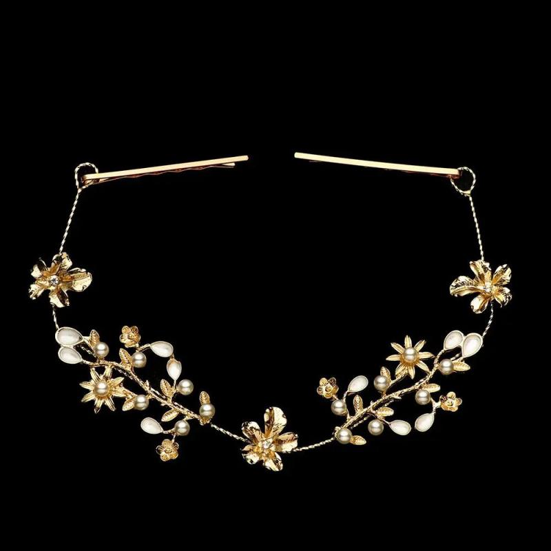 Women Rhinestone Flower Headband Bridal Hairband