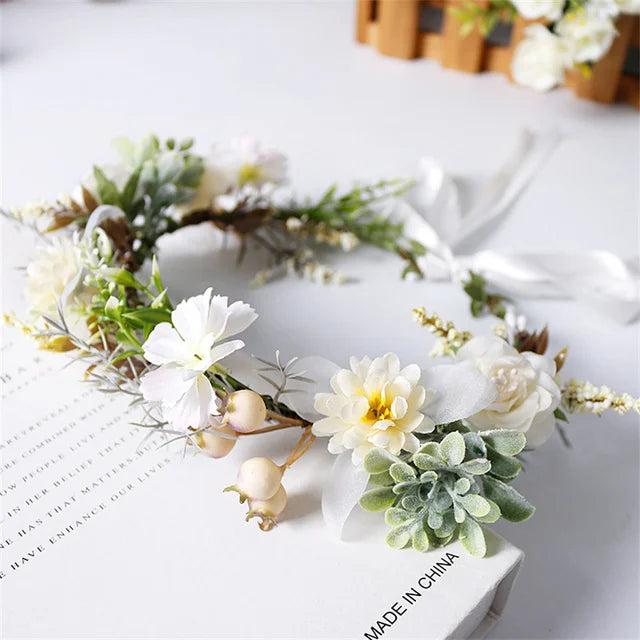 Floral Crown Headband Women Hair Accessories Wedding Headdress