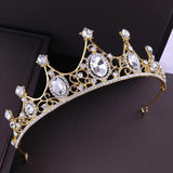 Vintage Baroque Emerald Crystal Tiara Crown Hair Jewelry Wedding Bridal