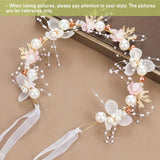 Flower Wreath Pearl Hair Headdress Bridal Headband Bride Garland Wedding Headban
