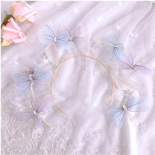Butterfly Crystal Wedding Hair Accessories Headband Hair Decoration for Bride