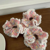 Knitted Large Intestine Hair Rope Lace Women Ponytail Hair Accessory