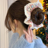 Knitted Large Intestine Hair Rope Lace Women Ponytail Hair Accessory