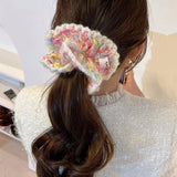 Knitted Large Intestine Hair Rope Lace Women Ponytail Hair Accessory