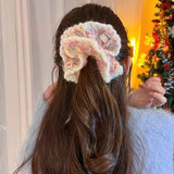 Knitted Large Intestine Hair Rope Lace Women Ponytail Hair Accessory