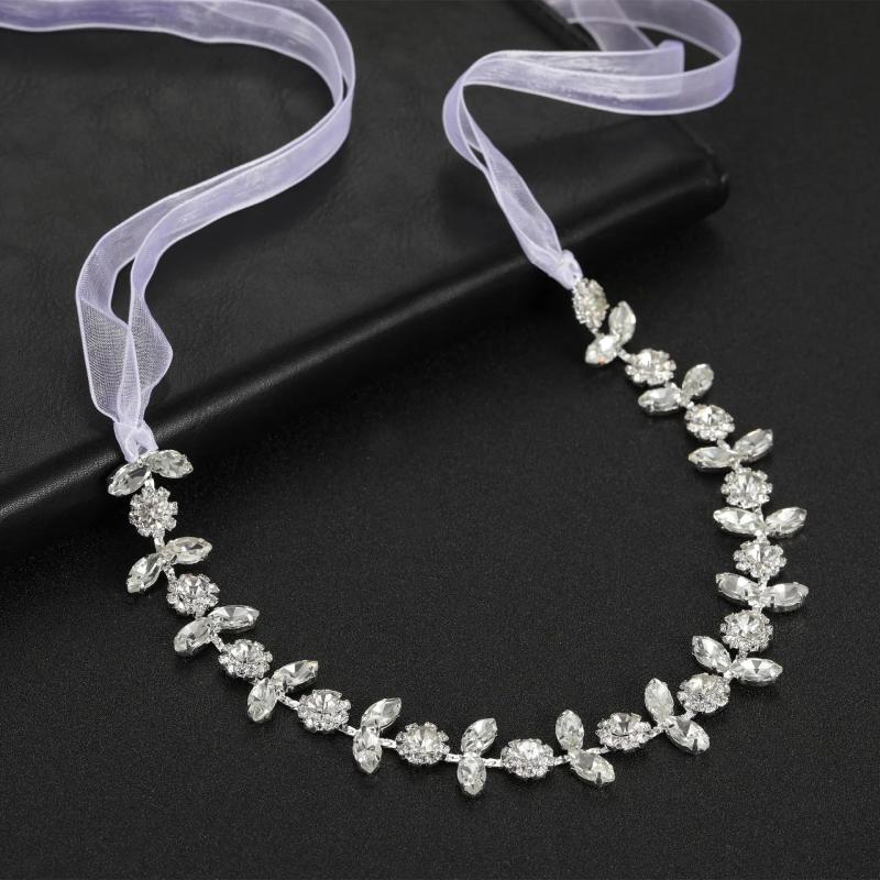 Crystal Rhinestone Leaves Headband Wedding Hair Accessories
