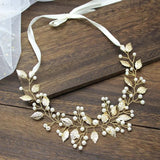 Crystal Rhinestone Leaves Headband Wedding Hair Accessories