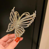 Pearl Crystal Butterfly Hair Claw Clips for Women Girls Hairpin