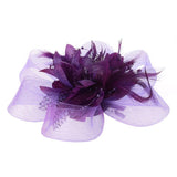 Flower Feather Beads Corsage Hair Clip Fascinator Bridal Hairband