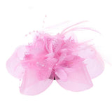 Flower Feather Beads Corsage Hair Clip Fascinator Bridal Hairband
