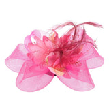 Flower Feather Beads Corsage Hair Clip Fascinator Bridal Hairband