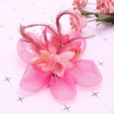 Flower Feather Beads Corsage Hair Clip Fascinator Bridal Hairband