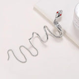 Punk Rhinestone Snake Hairpin with Tassel Crystal Headband Chain