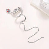 Punk Rhinestone Snake Hairpin with Tassel Crystal Headband Chain