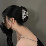 Irregular Alien Palm Skeleton Metal Hair Claws for Women Girl Party Jewelry