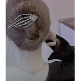 Irregular Alien Palm Skeleton Metal Hair Claws for Women Girl Party Jewelry